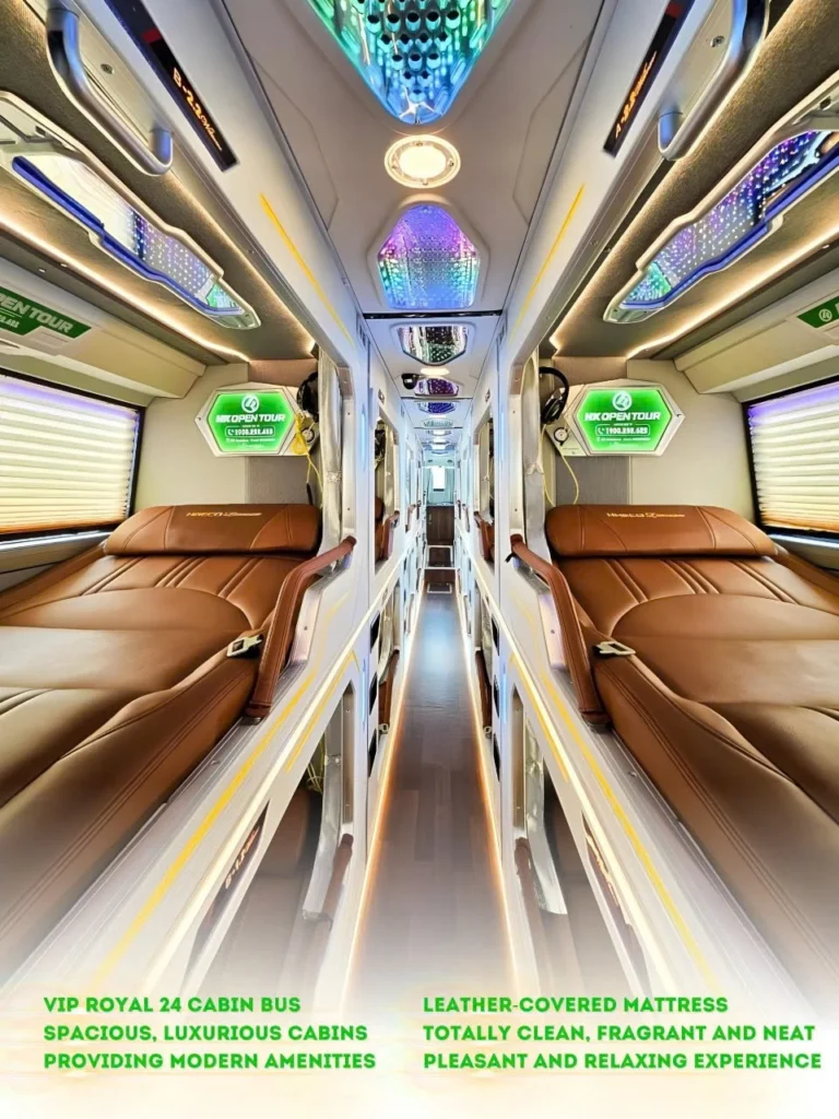 Open bus Hanoi - Phong Nha - Hue - Da Nang - Hoi An Vip Cabin bus